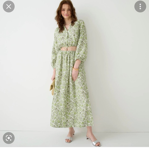 J. Crew Linen maxi skirt in tossed floral sz.00 - Picture 2 of 5